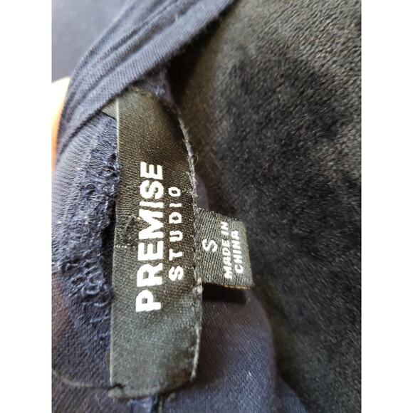 Women's Premise Studio Navy Long Sleeve Top with Cross Front Size S - Picture 8 of 11